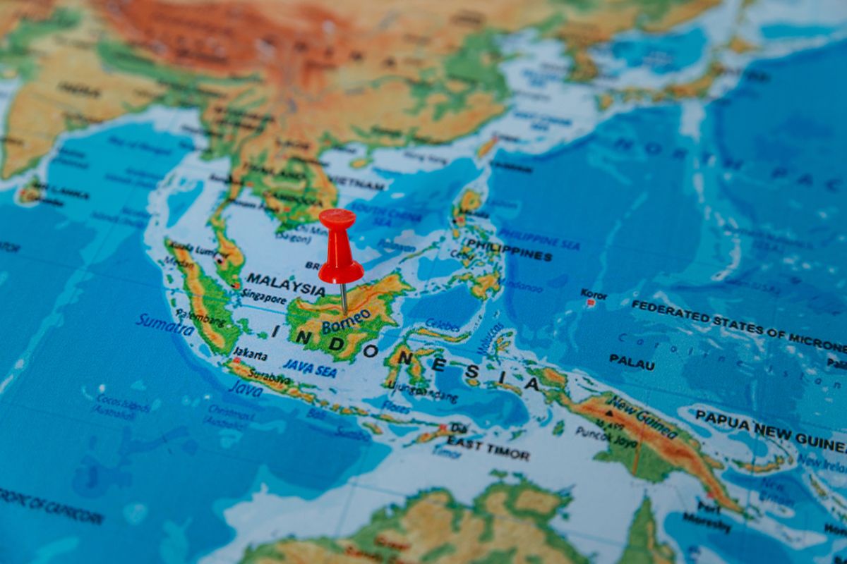 Ilustrasi peta Kalimantan.