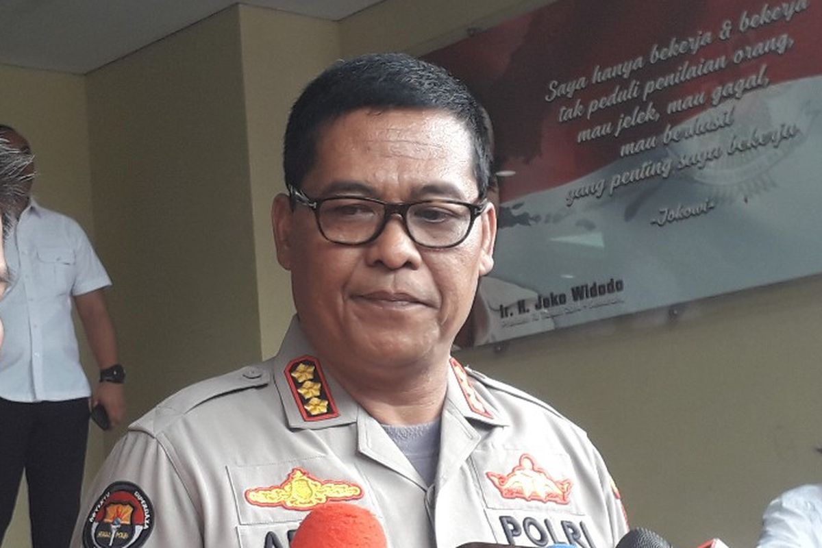 Kabid Humas Polda Metro Jaya Kombes Argo Yuwoni memberi keterangan kepada awak media di Mapolda Metro Jaya, Selasa (21/5/2019).