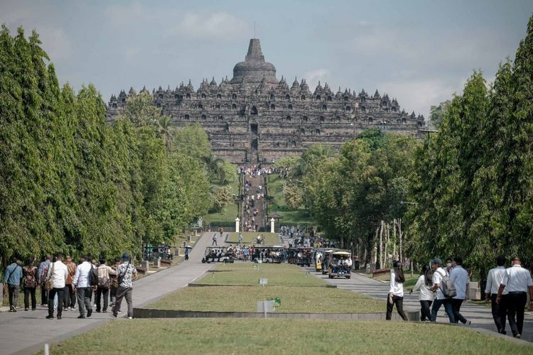 Candi Borobudur di Magelang, Jawa Tengah. 