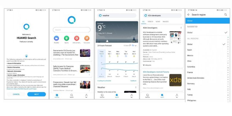 Tampilan Huawei Search