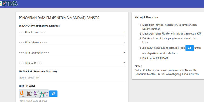 Cara cek bansos <a href='https://jatim.tribunnews.com/tag/kemensos' title='Kemensos'>Kemensos</a> melalui website dan aplikasi untuk mengetahui apakah Anda termasuk penerimanya