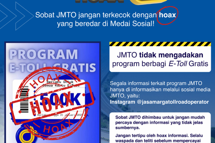 Jasa Marga Tegaskan Program Berbagi Saldo e-Toll Gratis Hoaks