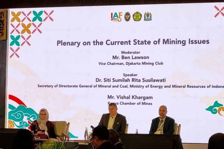 Acara International Workshop on Downstream Mining with Value Added and Critical Mineral Resources Indonesia-Africa di sela-sela Indonesia-Africa Forum (IAF) ke-2 di Hotel Hyatt, Bali, Selasa (3/9/2024).