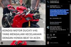 Video Viral, Ducati Panigale V4S Hancur Tabrak Honda BeAT