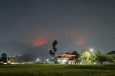 Gunung Guntur di Garut Terbakar, Api Menyala di Beberapa Titik