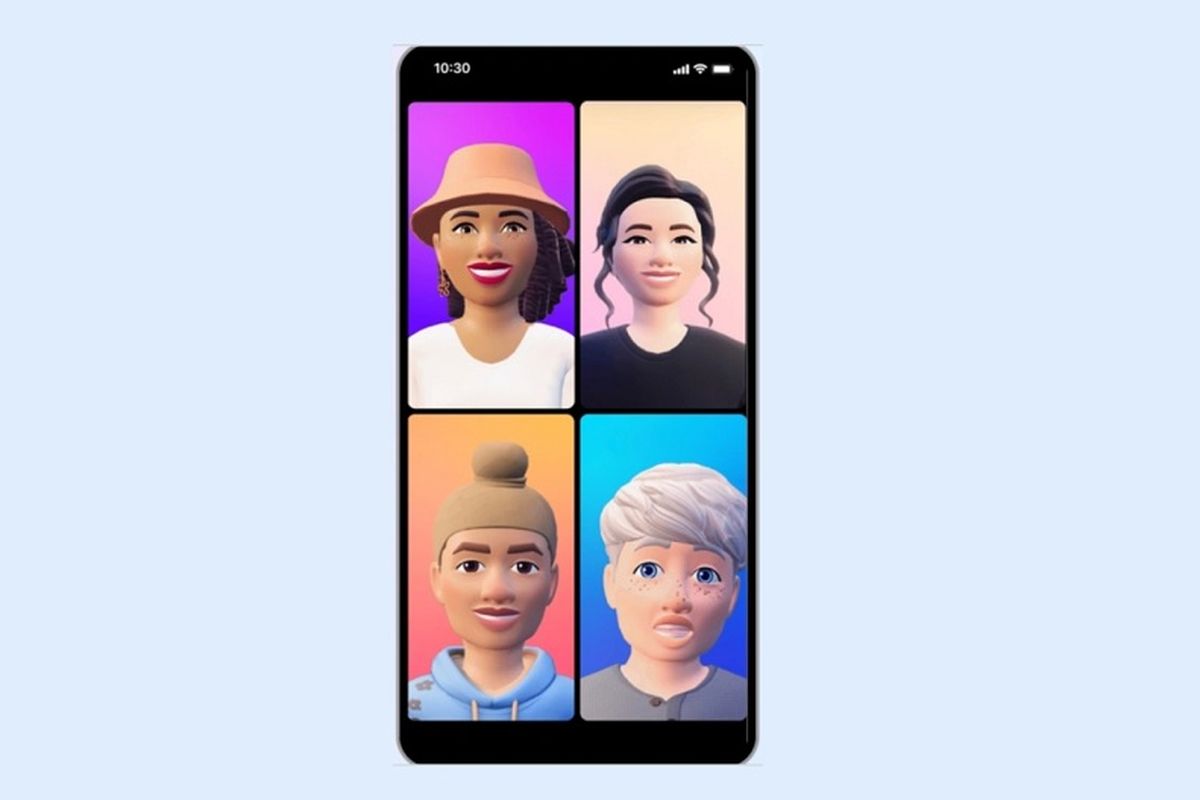 Ilustrasi avatar Meta saat video call