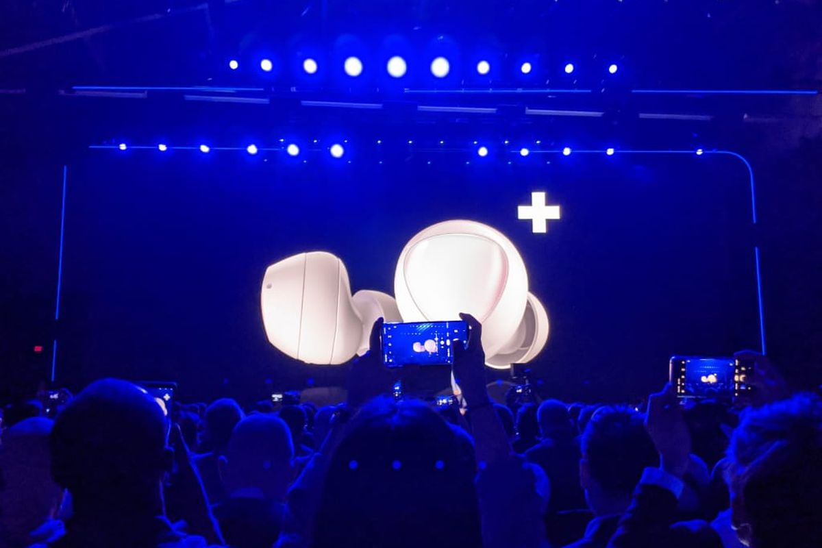 Earphone wireless Galaxy Buds Plus yang dirilis di acara Galaxy Unpacked yang digelar di kota San Francisco, Selasa (12/2/2020).