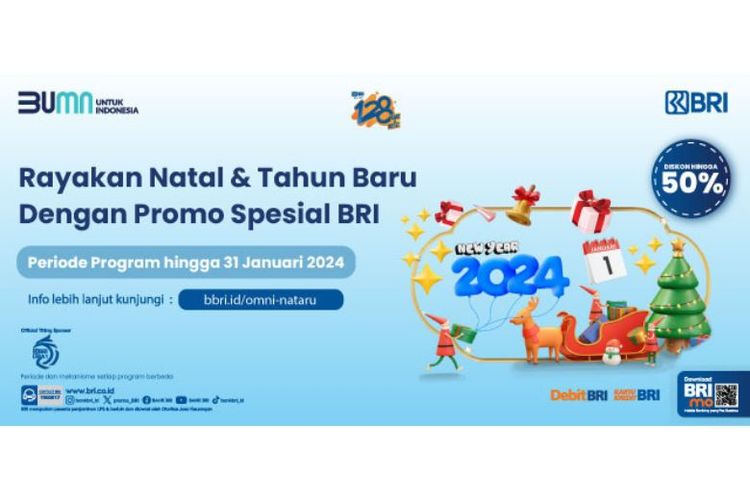 Promo spesial BRI di momen Natal dan Tahun Baru 2024.