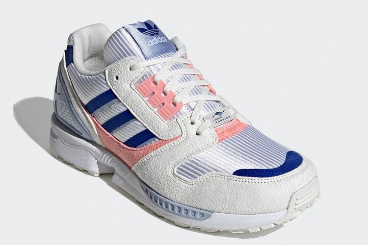  Adidas  ZX  8000  Didominasi Warna Lembut Merah Muda dan Biru