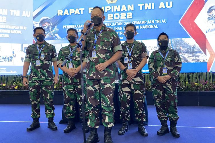 KSAU Marsekal Fadjar Prasetyo di Rapim TNI AU Tahun 2022 di Mabesau, Jakarta, Jumat (4/3/2022).