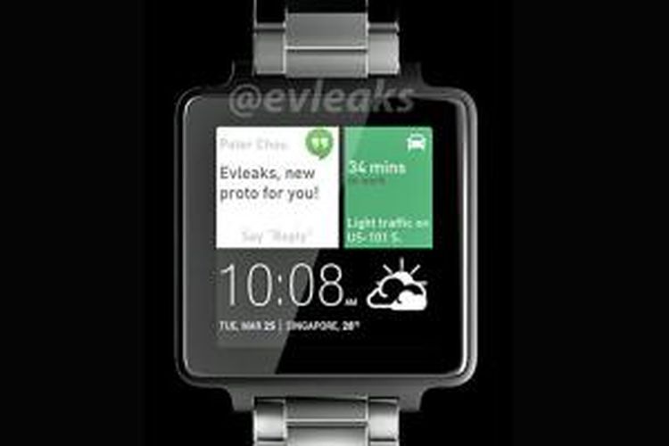 Bocoran smartwatch HTC yang diposting akun Twitter @evleaks