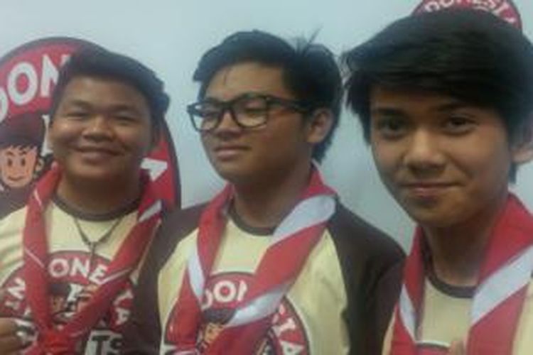 Boyband CJR diabadikan dalam acara jumpa pers Indonesia Scouts Challenge 2015-2016, di Gedung Pramuka, Merdeka Timur, Jakarta Pusat, Kamis (3/9/2015).
 