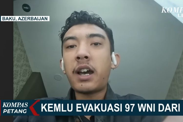 Ahmad Hukam Mujtaba salah satu mahasiswa Indonesia di Iran menceritakan proses evakuasi Kementerian Luar Negeri RI ke Azerbaijan buntut perang dengan Israel, dalam wawancara bersama Kompas TV.