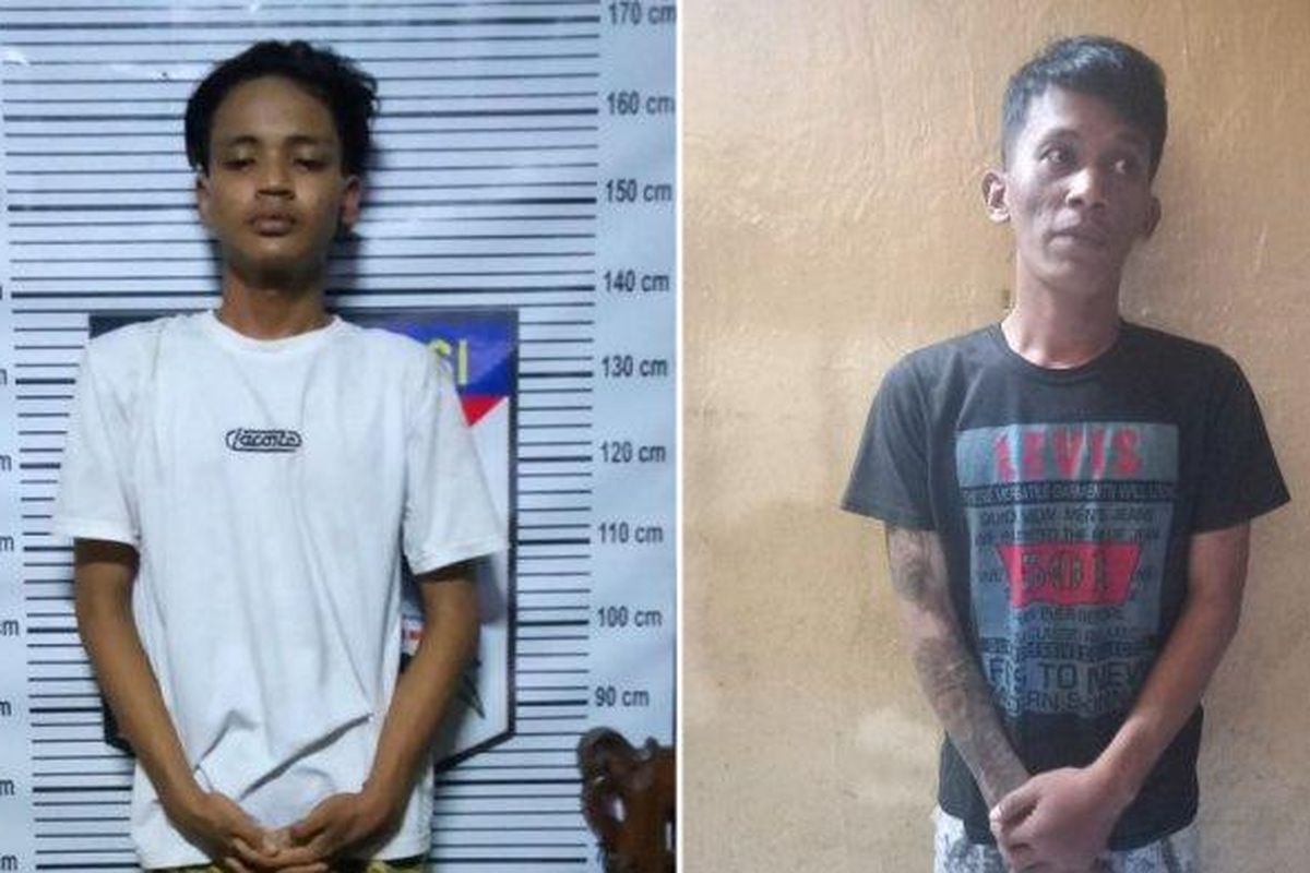 Tersangka komplotan copet, Rudi Andika (31) dan Jodi (18), ditangkap anggota buser (buser) sesaat mencuri handphone penumpang angkot di bawah Flyover Pasar Rebo, Jakarta Timur, Kamis (1/12/2022) sore. 