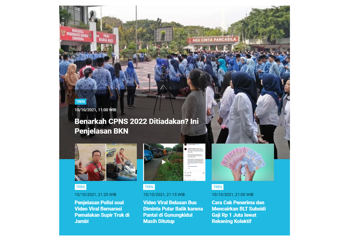 Berita populer Tren, 11 Oktober 2021.