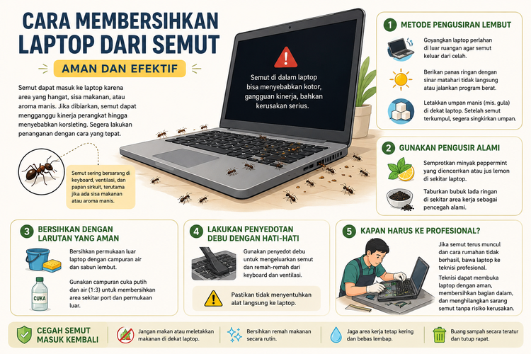 Laptop Jadi Sarang Semut, Bagaimana Mengatasinya?