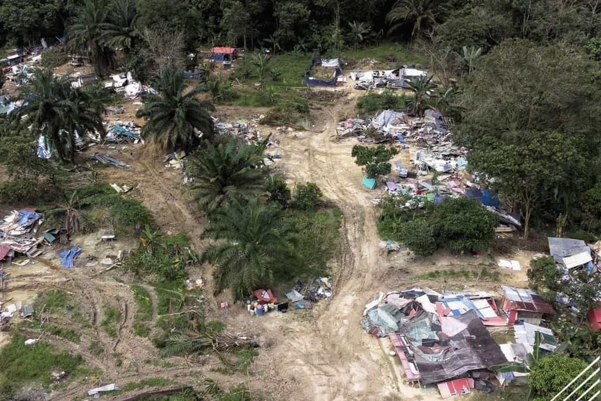 Perkampungan ilegal warga Indonesia di Kota Nilai, Negeri Sembilan, Malaysia, dibagikan Departemen Imigrasi Malaysia (Jabatan Imigresen Malaysia/JIM) pada Kamis (9/2/2023) di Facebook.