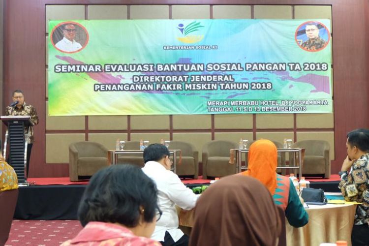 Pelaksanaan evaluasi Bantuan Sosial (Bansos) Pangan 2018, Rabu (12/12/2018) di Hotel Merbabu Yogyakarta. 