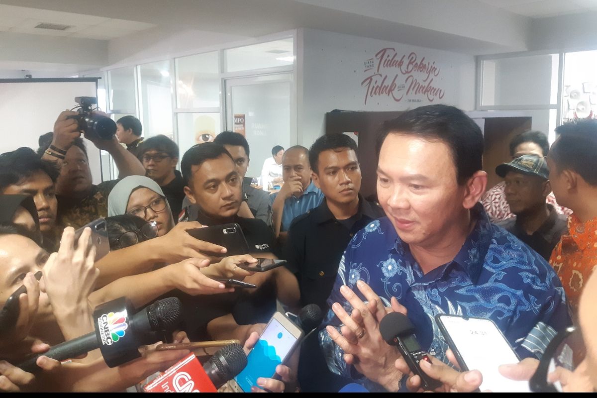 Komisaris Utama Pertamina Basuki Tjahaja Purnama di Kantor Tempo, Palmerah, Jakarta Selatan, Senin (17/2/2020)