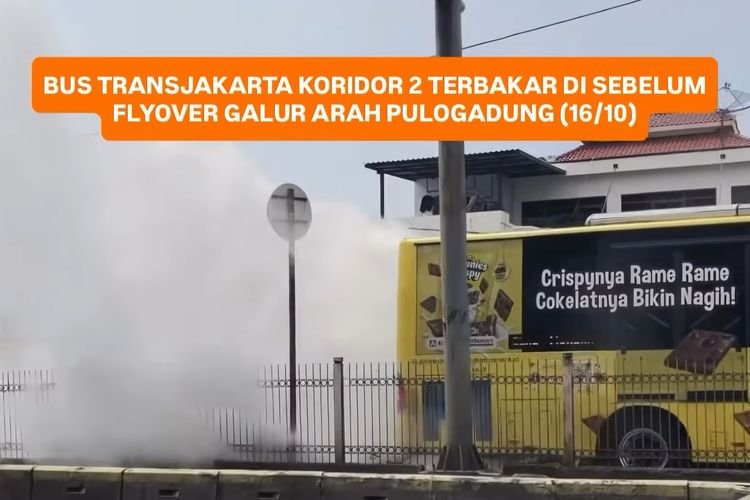 Bus Transjakarta Berasap di Flyover Arah Pulo Gadung Jaktim, Penumpang Dievakuasi