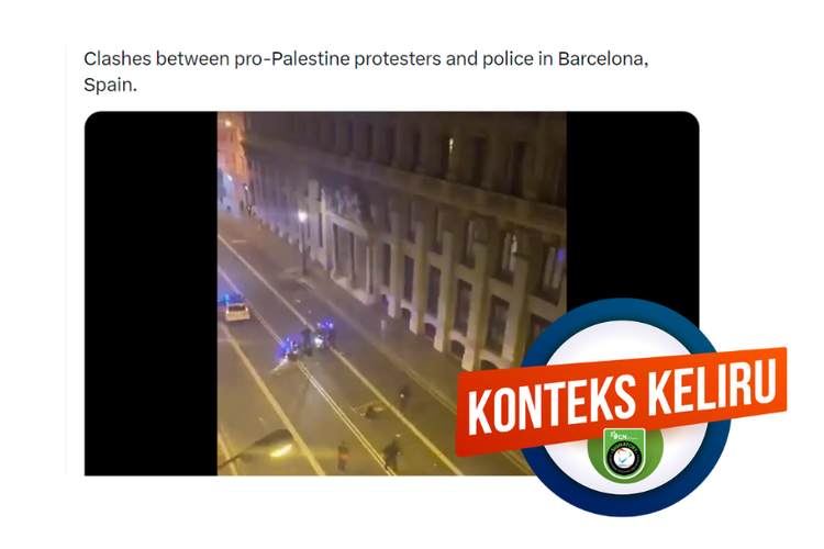 Konteks keliru, video kericuhan di Barcelona, Spanyol dikaitkan konflik Israel-Palestina