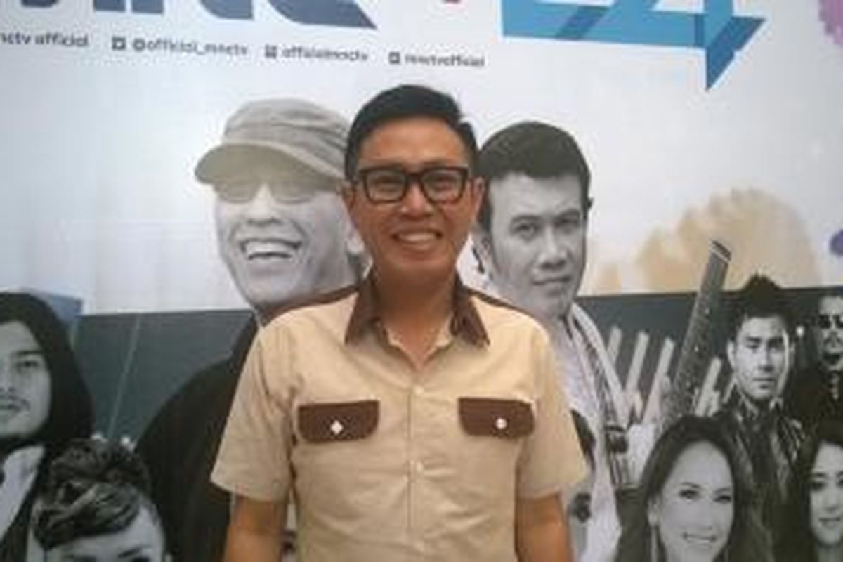 Eko 'Patrio' diabadikan usai menghadiri jumpa pers HUT MNC TV di Senayan National Golf Club, Senayan, Jakarta Pusat, Kamis (15/10/2015).