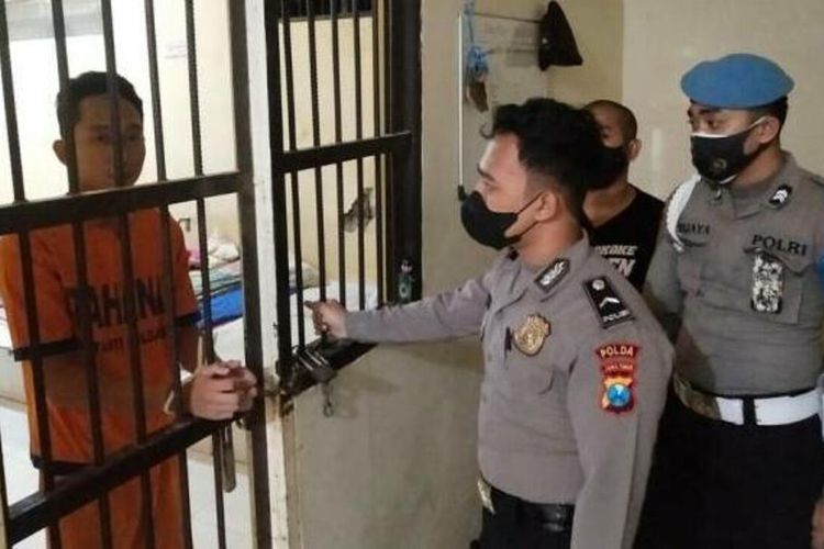 Bripda Randy Bagus ditahan di Mapolda Jatim