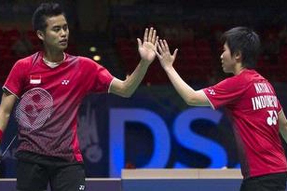 Ganda campuran Indonesia, Tontowi Ahmad (kiri), dan Liliyana Natsir.