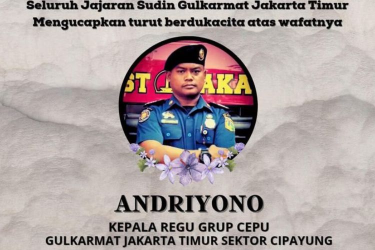 Petugas Damkar Jaktim Andriyono Meninggal Saat Tugas Dikenal Sosok Baik dan Disiplin