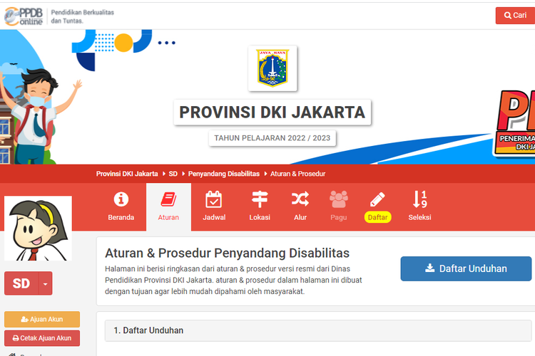 Pengajuan akun PPDB DKI Jakarta 2022 jenjang Sekolah Dasar (SD) sudah dimulai Selasa (17/5/2022).