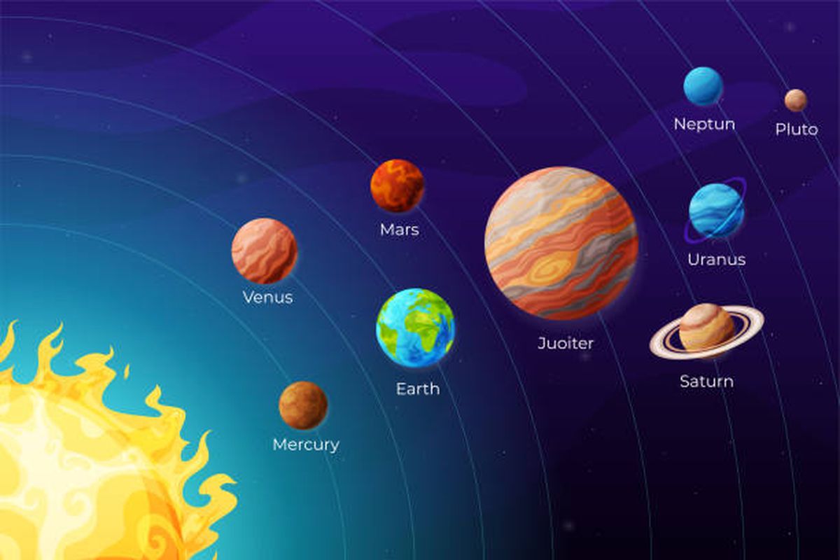 Ilustrasi planet di Tata Surya.