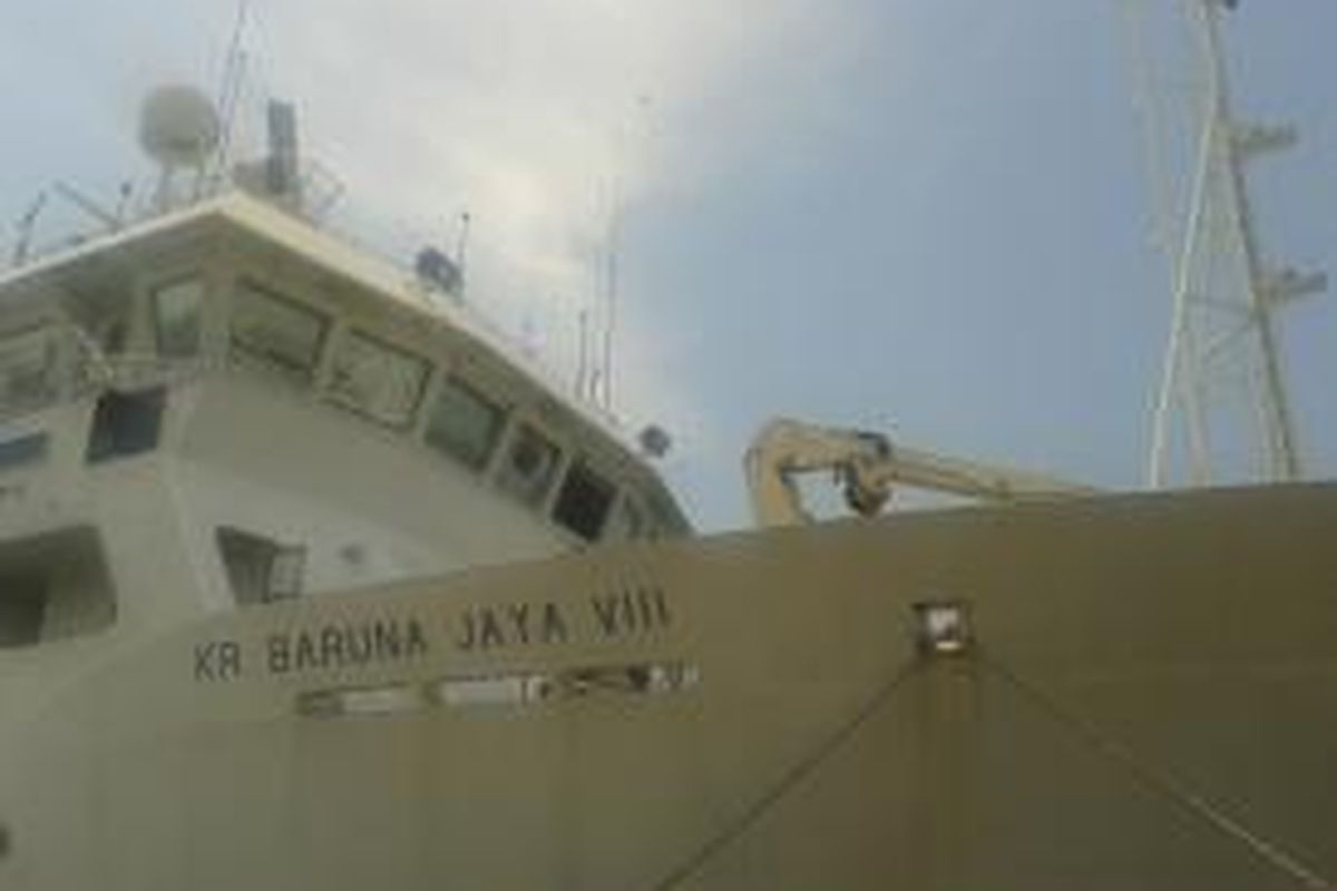 Kapal Riset Baruna Jaya VIII di Pelabuhan Nizam Zachman, Jakarta. Kapal riset itu bakal membawa 30 peneliti dan 23 awak kapal melaksanakan dua ekspedisi sekaligus, Widya Nusantara dan Sabang. 