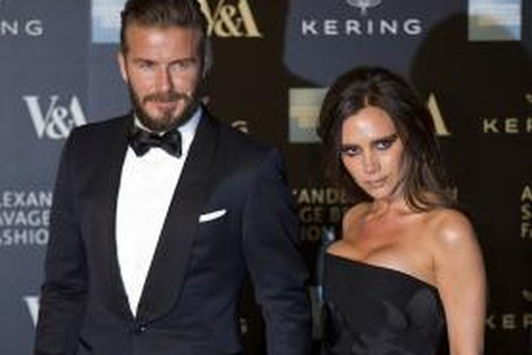Pasangan selebritas, David Beckham dan Victoria Adams. 