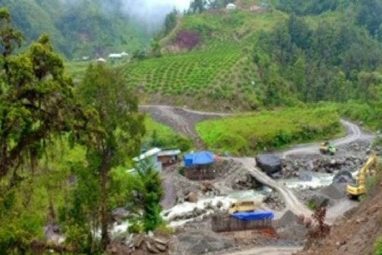 Lokasi pembangunan jembatan Kali Yigi-Kali Aurak, Distrik Yigi, Kabupaten Nduga