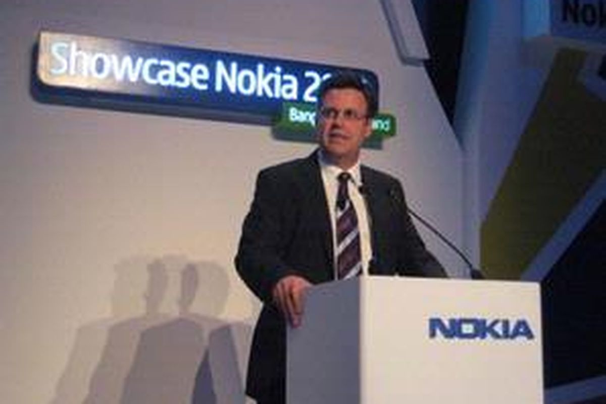 Chris Carr, Vice President Sales Southeast Asia Pacific (SEAP) Nokia, dalam Nokia Showcase 2010 di Bangkok, Thailand, Senin (22/2/2010) malam.
