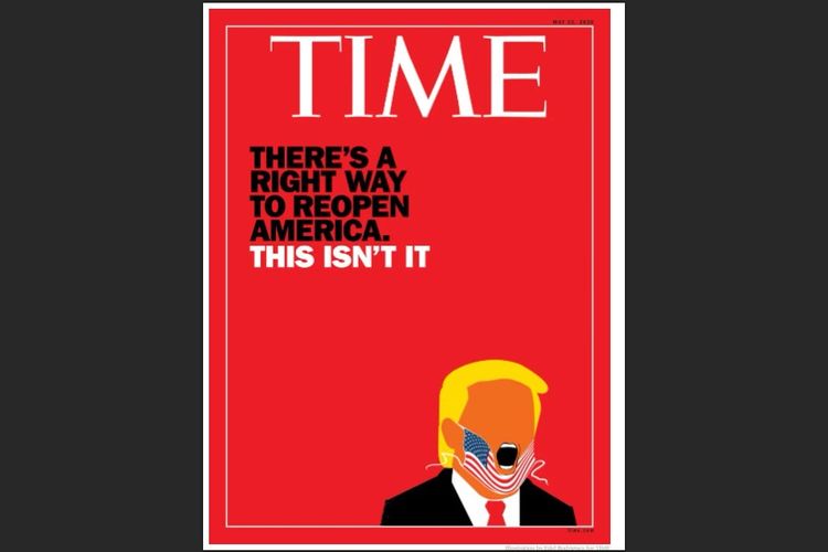 Foto sampul majalah TIME bergambar Trump pada Mei 2020.
