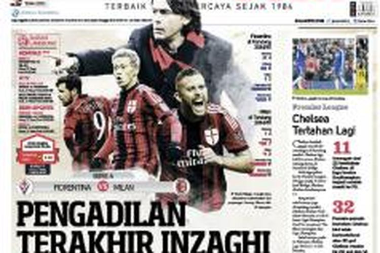 Sampul Harian BOLA edisi Senin (16/3/2015).