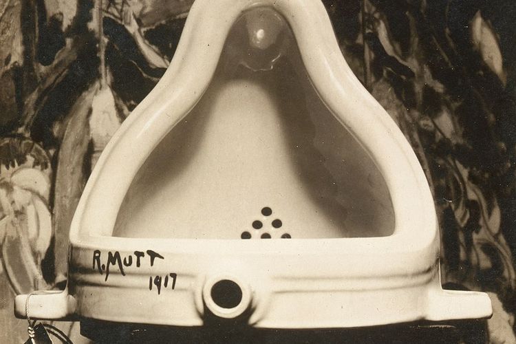 Potret Fountain (1917), seni Dadaisme karya Marcel Duchamp.