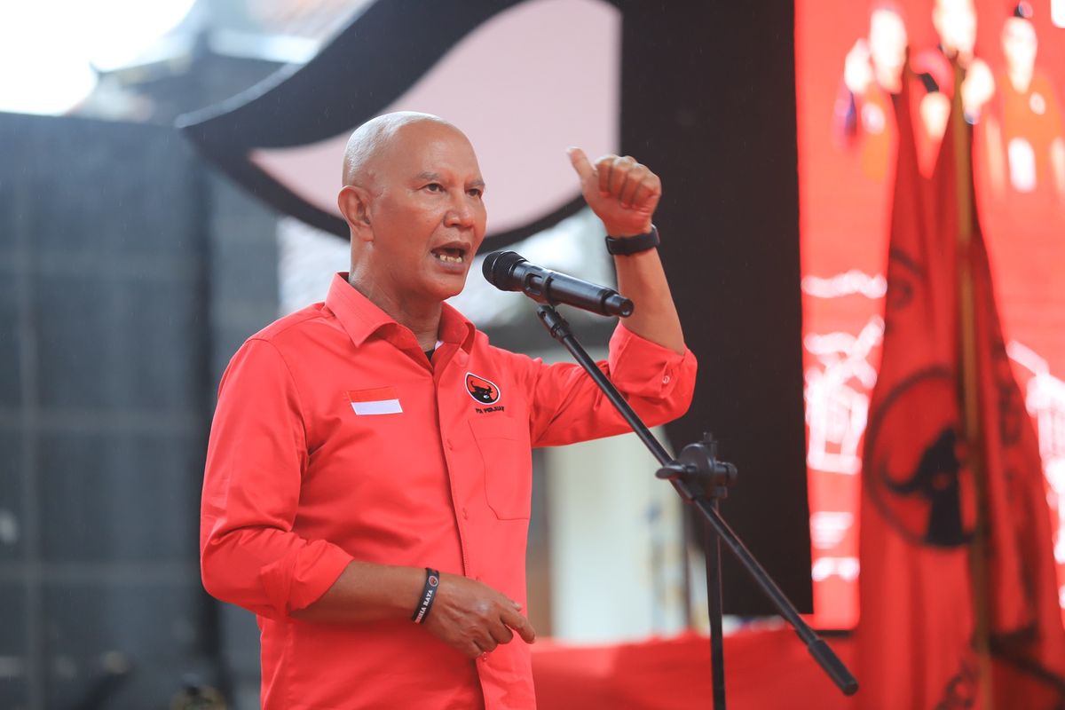 Pelaksana Tugas Ketua Dewan Pengurus Daerah (DPD) Partai Demokrasi Indonesia Perjuangan (PDI-P) Jawa Timur (Jatim) MH Said Abdullah dalam Rapat Koordinasi PDIP Jawa Timur bertajuk ?Pemenangan Pemilu Tahun 2024? di Hotel Whyndam, Surabaya, Sabtu (18/2/2023). (DOK. Humas PDIP) 