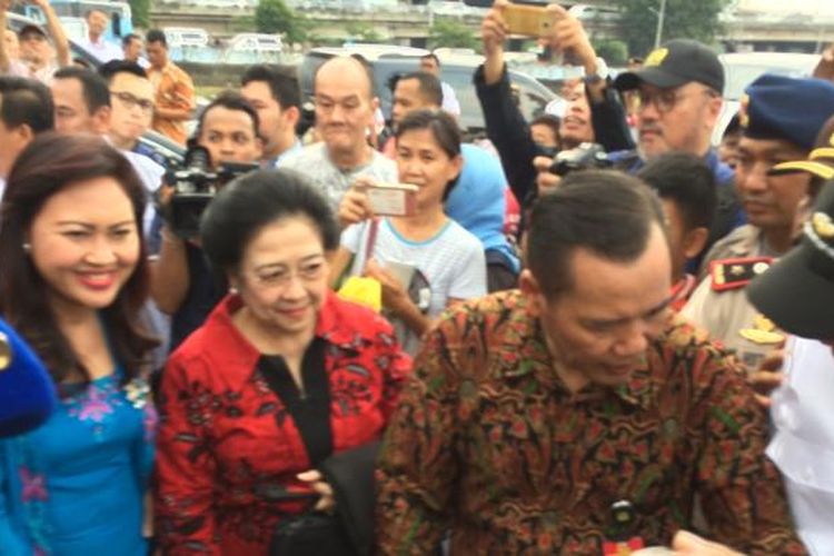 Ketua Umum PDI Perjuangan, Megawati Soekarnoputri menghadiri peresmian RPTRA Kalijodo, Jakarta Barat, Rabu (22/2/2017).