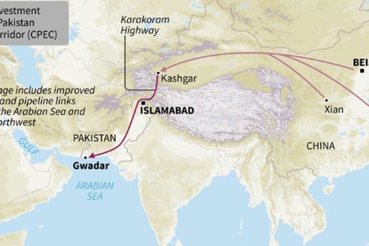 Peta kerja sama Pakistan-China