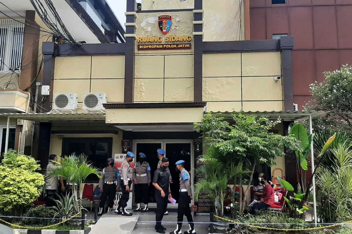 Ruang sidang Bid Propam Polda Jatim tempat Bripda Randy menjalani sidang kode etik, Kamis (27/1/2022).