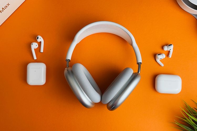 Ilustrasi TWS, headphone, atau headset nirkabel yang menggunakan bluetooth.