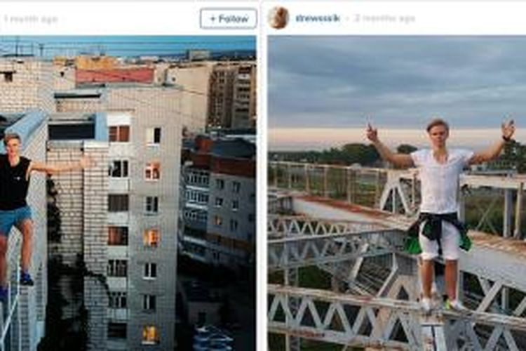 Akun Instagram Andrey R., remaja asal Rusia yang tewas saat melakukan rooftopping, dipenuhi foto-foto dirinya saat berada di ketinggian
