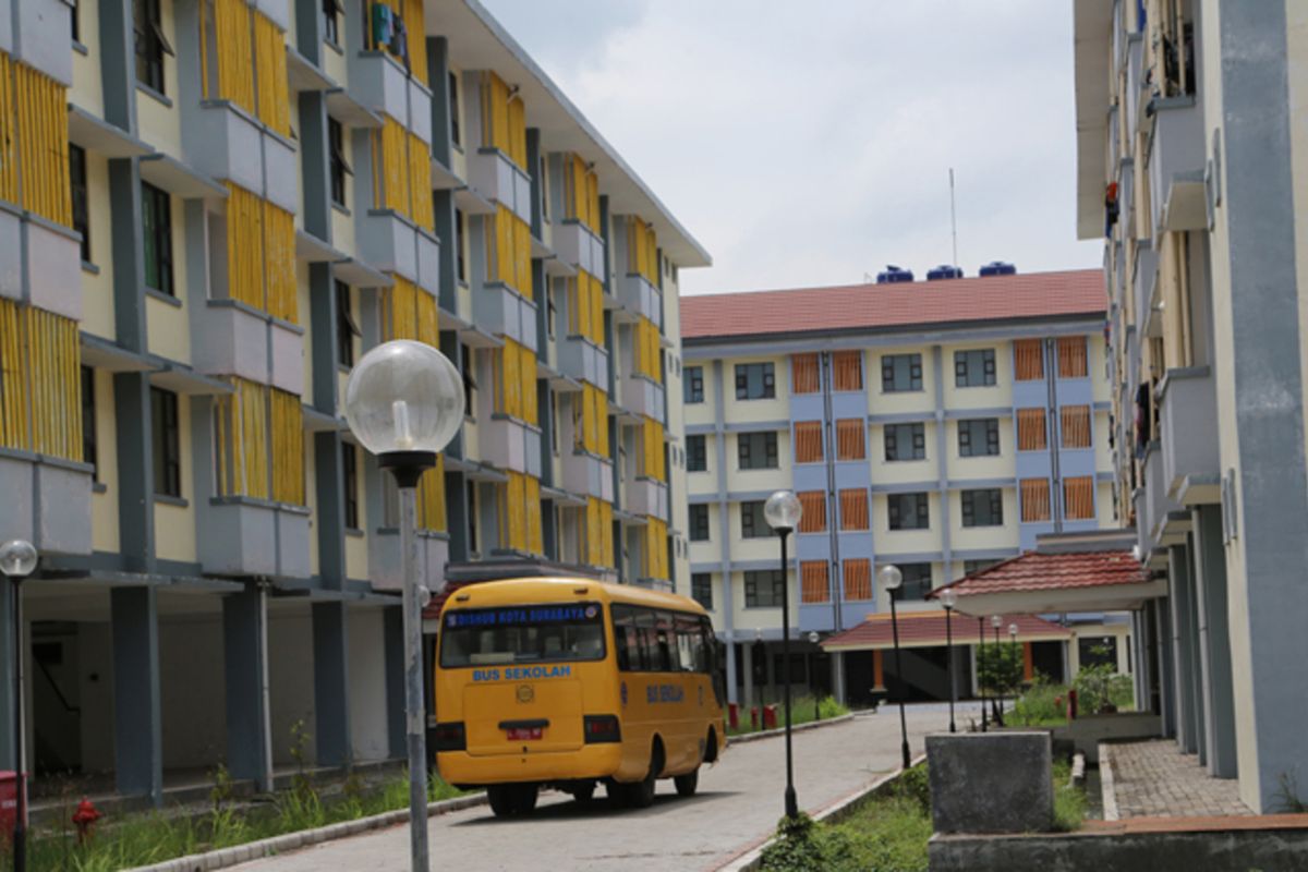Ilustrasi rusunawa di Kota Surabaya, Jawa Timur, yang dikelola Pemerintah Kota Surabaya.