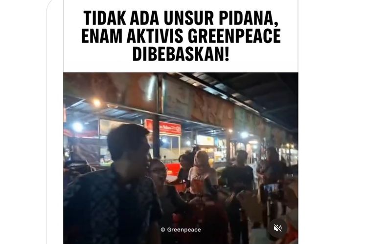 6 Aktivis Greenpeace Dibebaskan, 