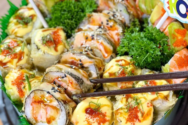 Sajian sushi tart milik Hikaru Dining Jogja