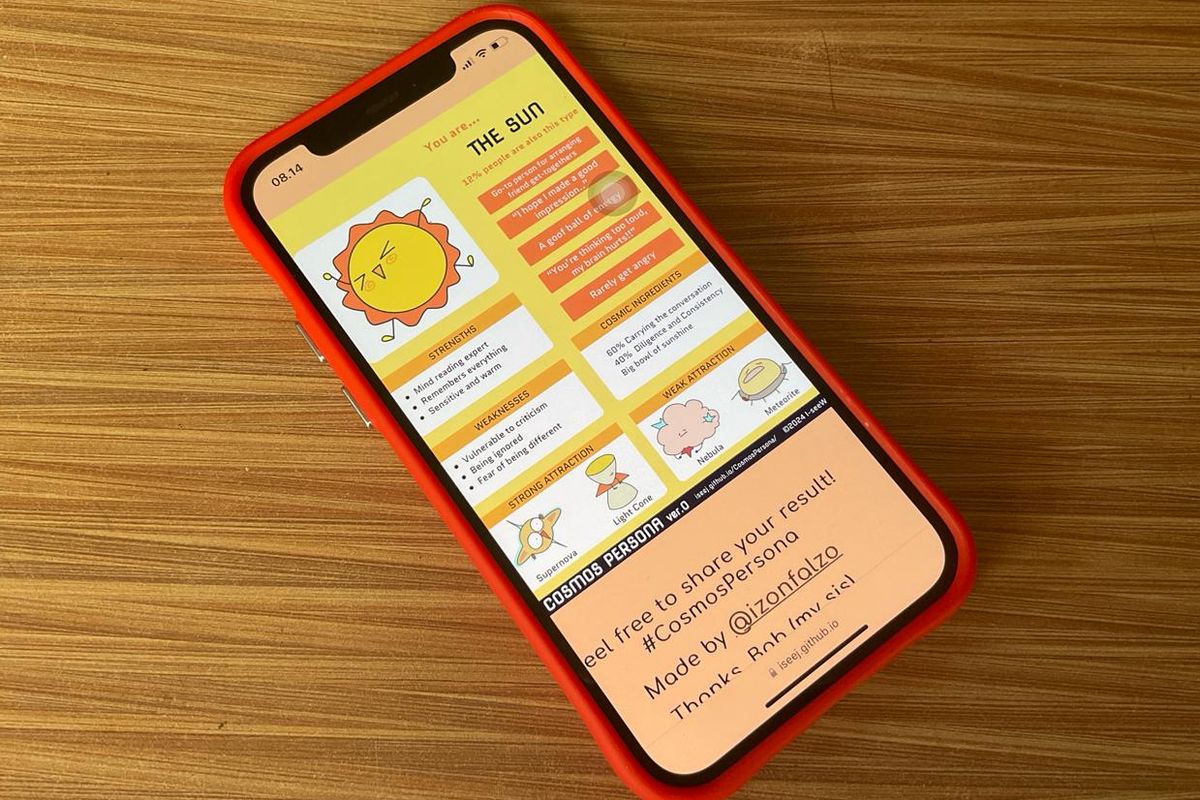 Tes Cosmos Persona yang viral di medsos buat cek karakter diri dari benda antariksa.