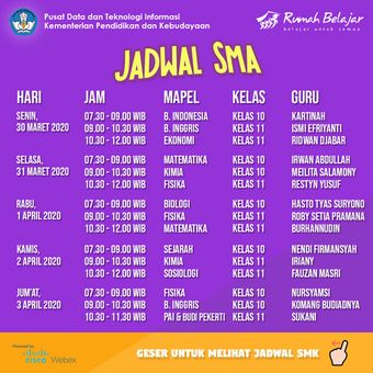 Duta Rumah Belajar Kemendikbud Jadwal SMA