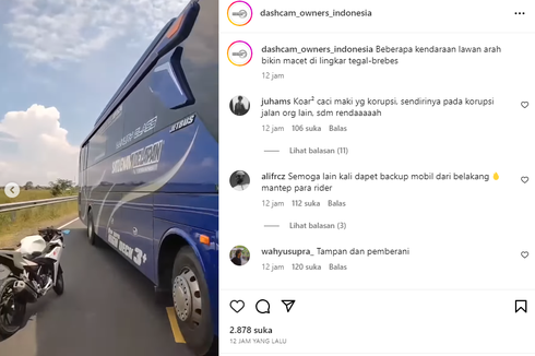 Viral, Video Pengendara Adang Bus Lawan Arah di Jalan Lingkar Tegal-Bebes: Sudah Telanjur Kesal, Saya Matikan Mesin Motor!